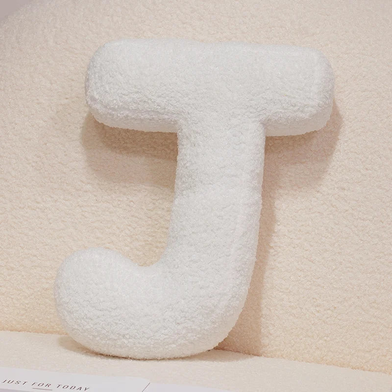 Alphabet Letter Plush Pillow — styling detail