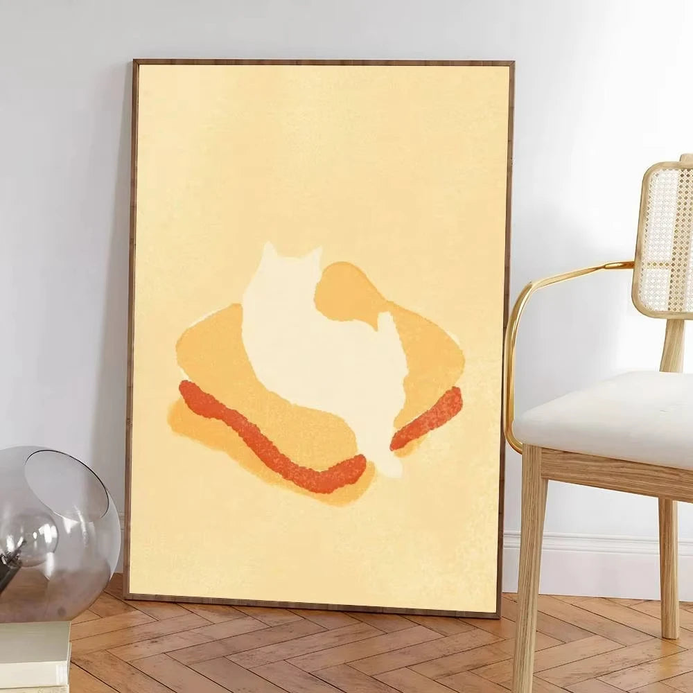Colorful Cat Interior Canvas Wall Art
