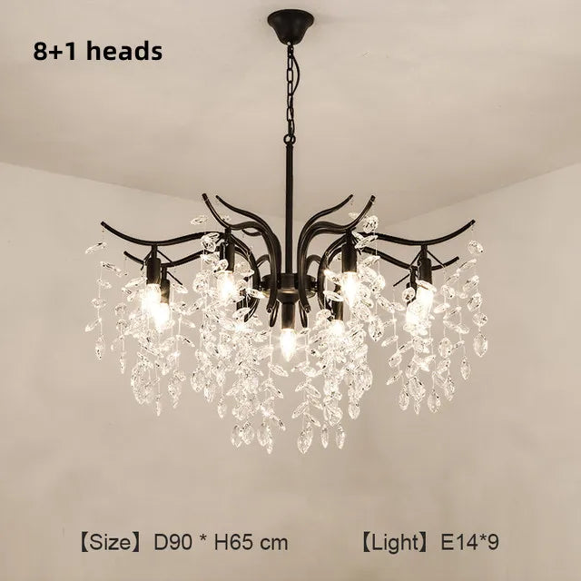American crystal chandelier rated for 90 to 260V with E14 bulbs