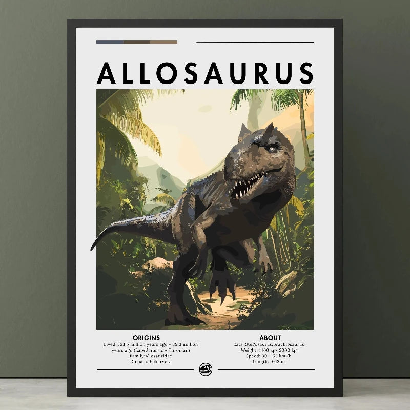 Dinosaur Spinosaurus Prehistoric Canvas Wall Art Poster