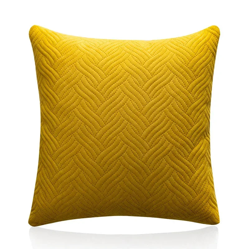 Quilted Velvet Throw Pillow Cover