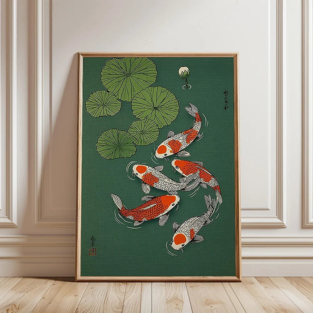 Japanese Koi Fish Zen Pond Canvas Wall Art