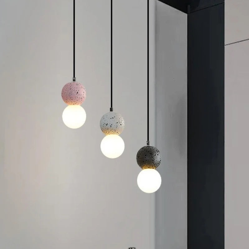 Concrete Ball Pendant Light