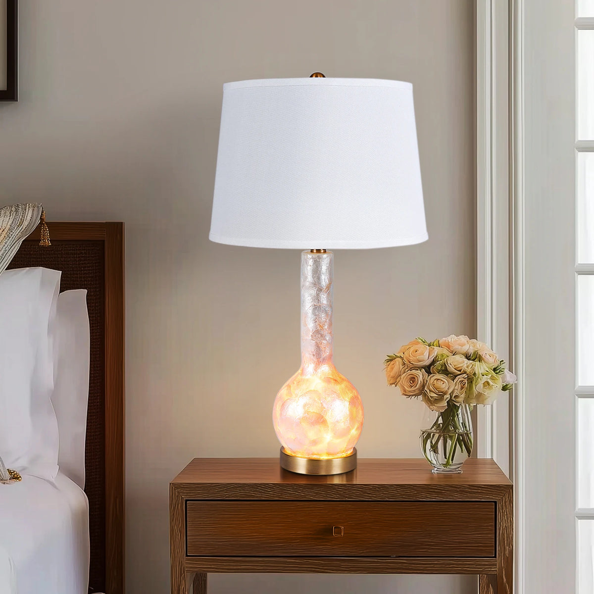 Opal glass lamp study bedroom bedside ambient reading light