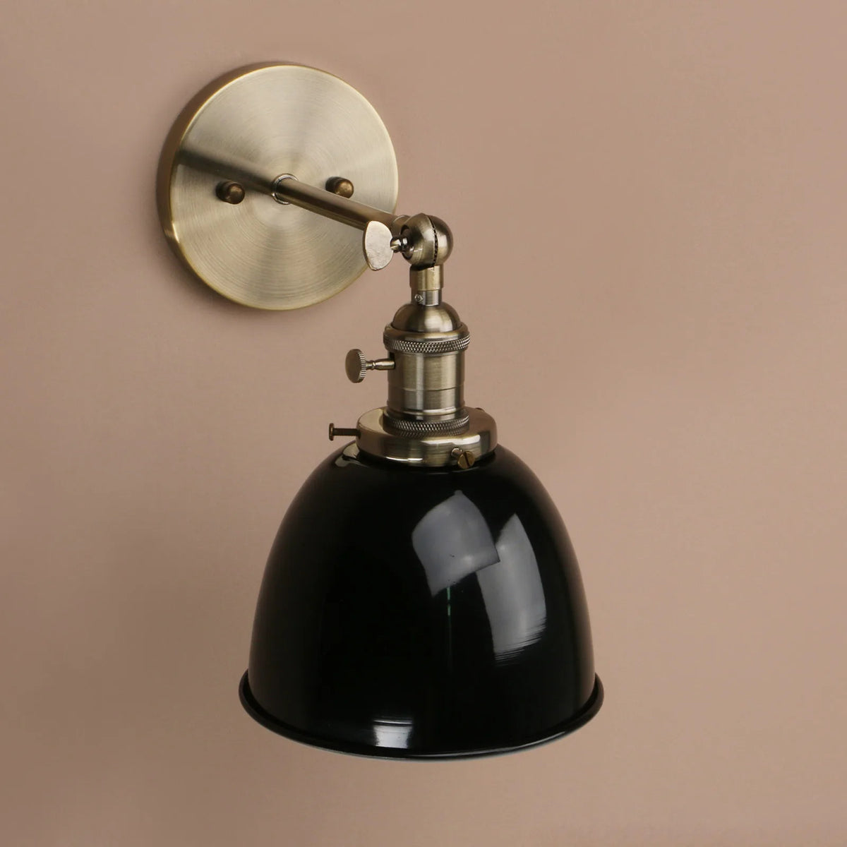 amber wall sconce, installed in a room interior setting
