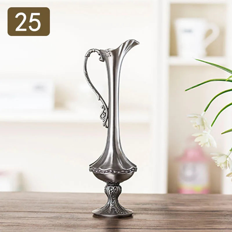 Nordic Geometric Electroplated Metal Vase Décor | Aurelia