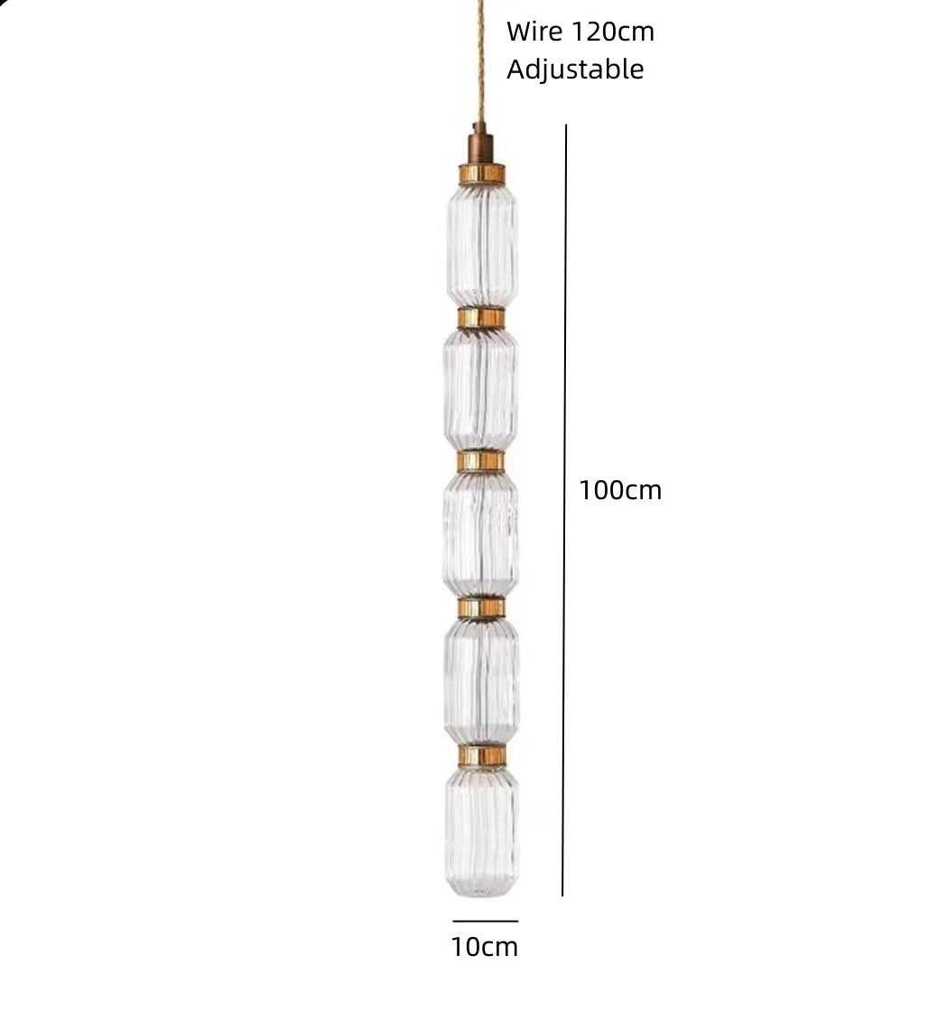 Amber Glass LED Chandelier