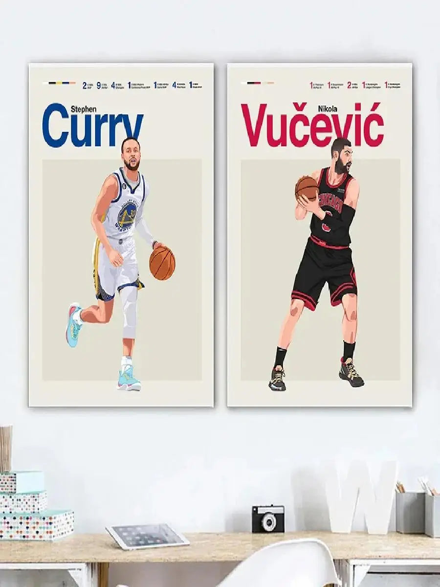 World Champion Basketball Player Poster Canvas Wall Art