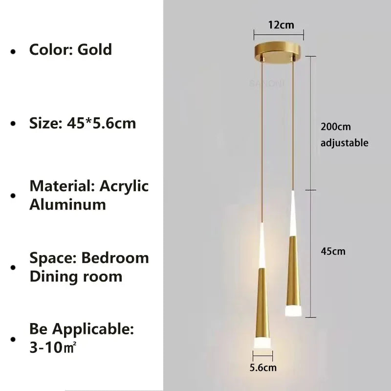 Gold Black Aluminum Pendant