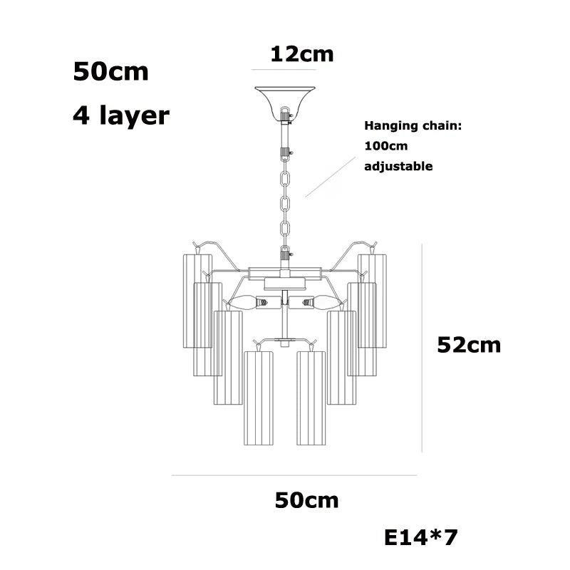Dimmable stained glass chandelier shown in warm white light, 110 to 240V
