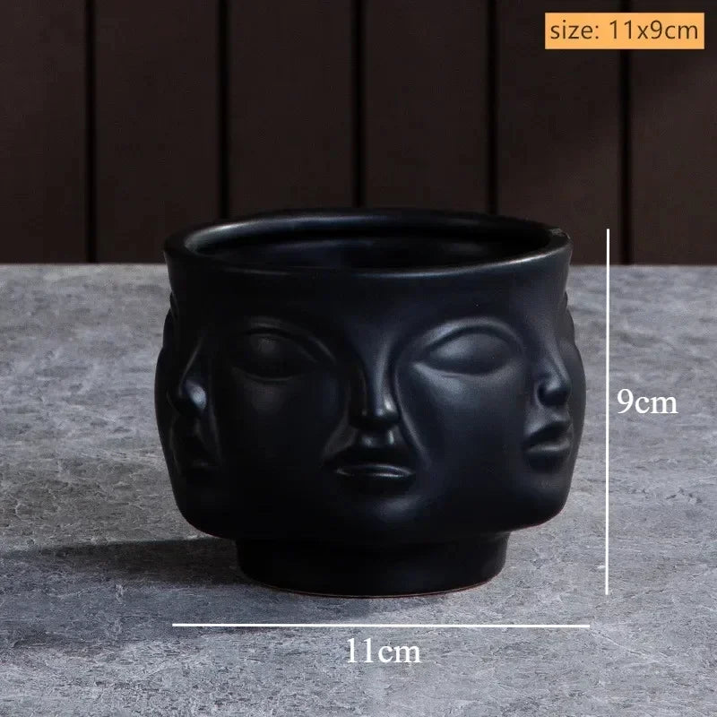 Ceramic Human Face Vase Sculpture Handmade Art | Aurelia