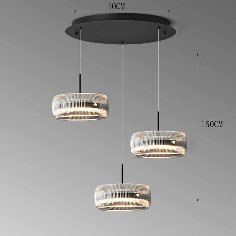 Glass Stone Linear Chandelier