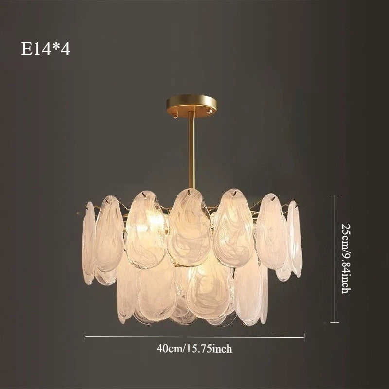 Gold lantern chandelier with anti-rust paint and concealed wiring pipes