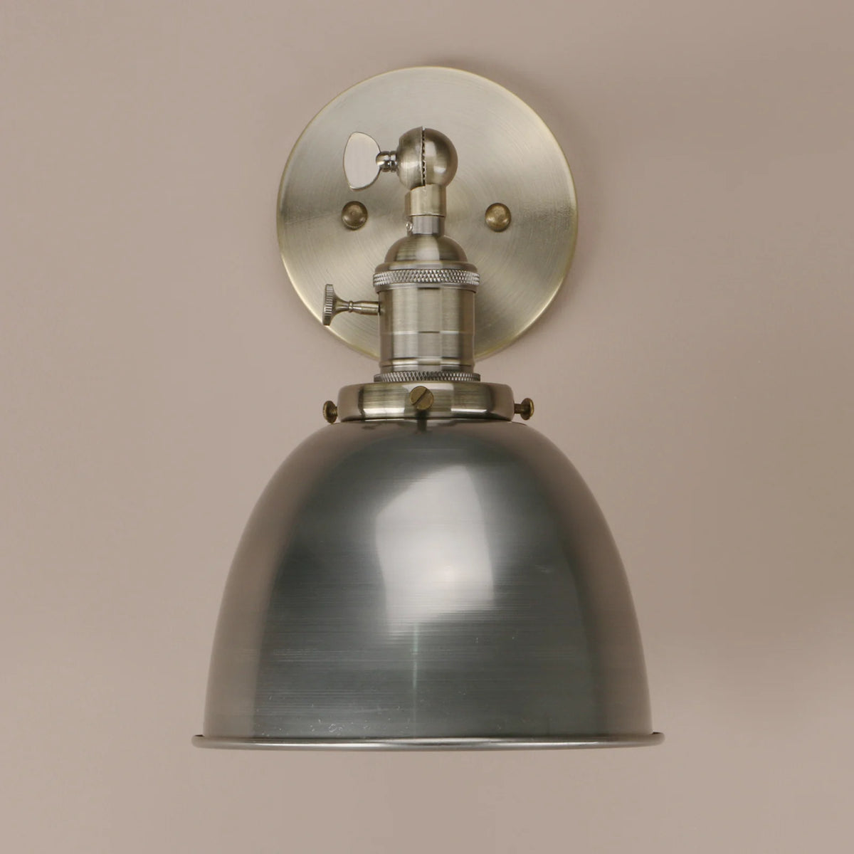Matte Black Metal Dome Wall Sconce