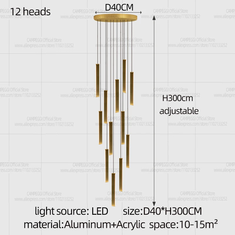 Three rod chandelier, 11.8 in across, with a 47.2 in cord drop