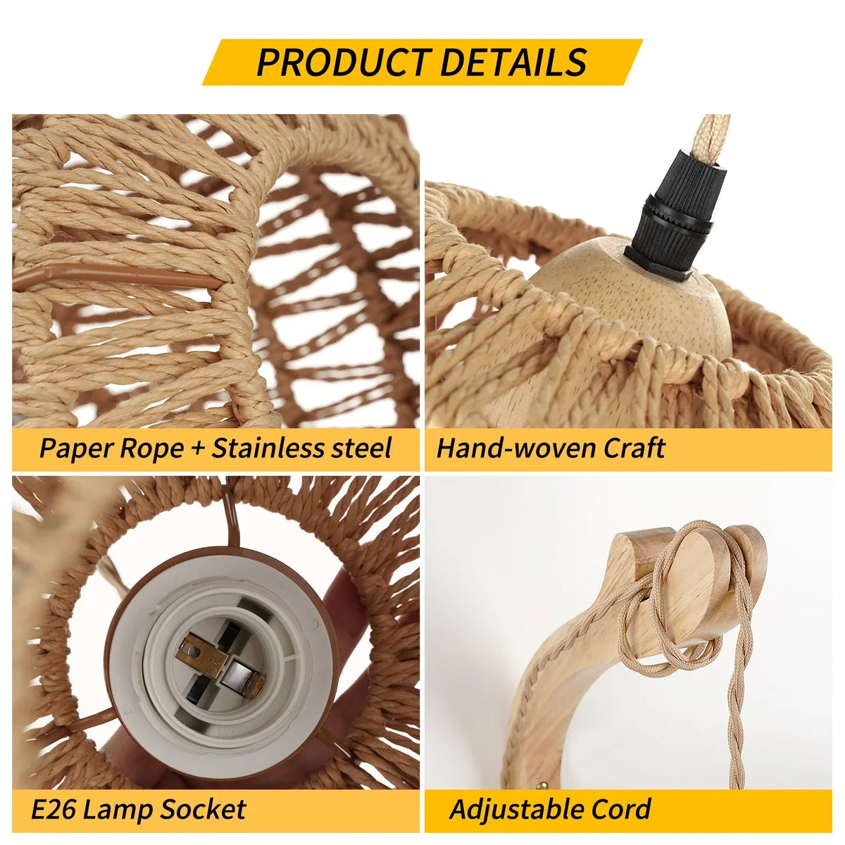 rattan wall sconce, detail view of fixture base and arm