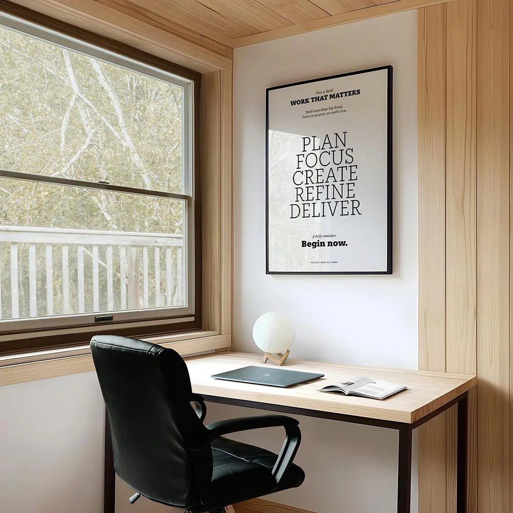 Minimalist Motivational Discipline Quote Canvas Wall Art