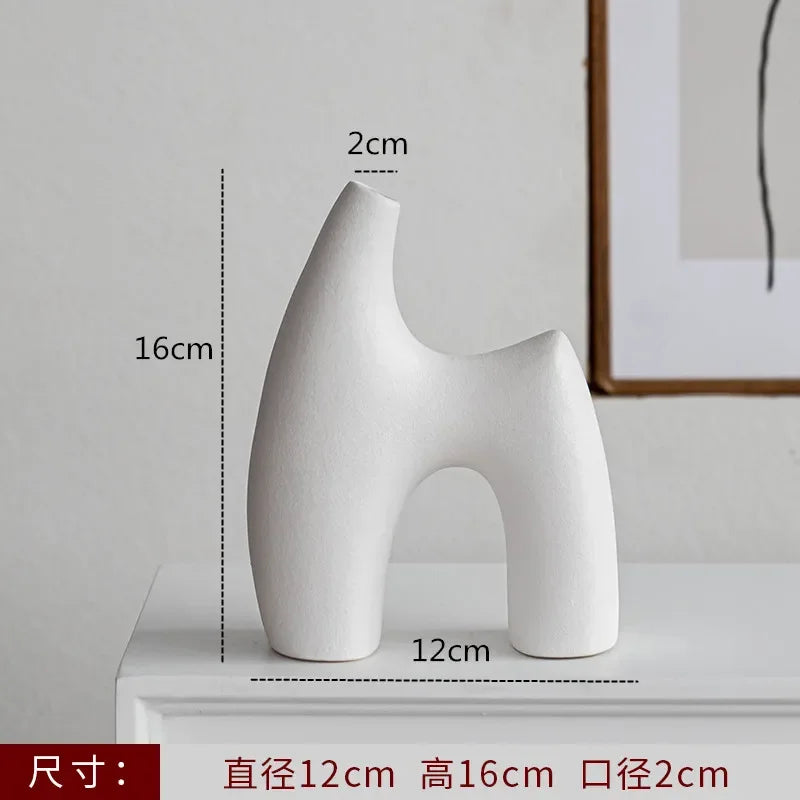 Nordic Black & White Art Ceramic Vase | Aurelia