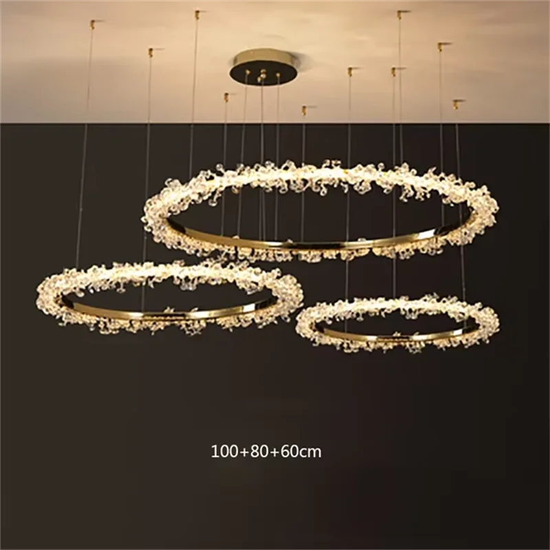 Nordic glass ring chandelier for a compound building entrance