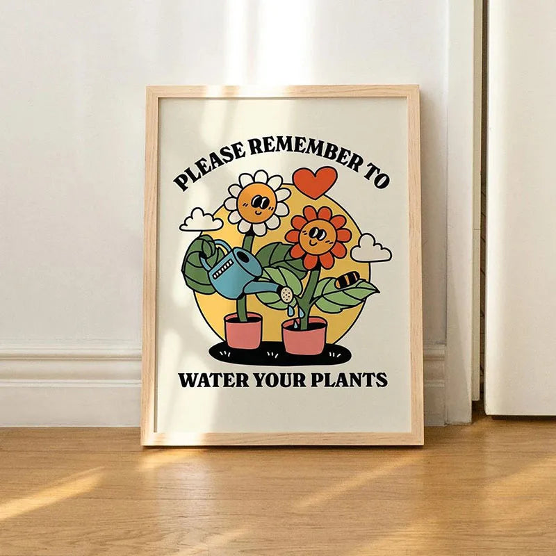 Green Botanical Houseplant Canvas Wall Art