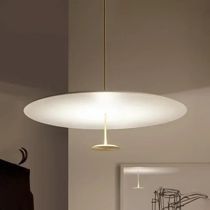 Gold Black Disc Pendant Light