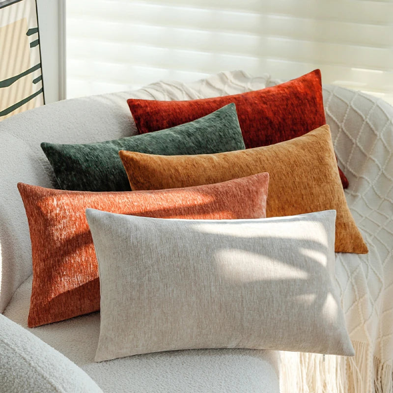Solid Chenille Throw Pillow Cover — alternate view