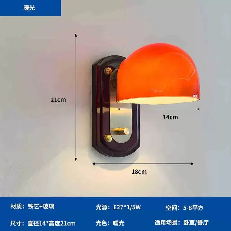 Modern Dark Red Glass Wall Sconce