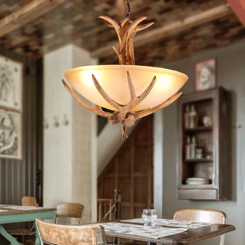 Resin Deer Antler Pendant Light