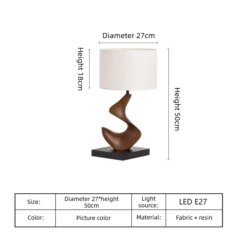 Wabi Sabi Resin Table Lamps Bedroom Beside Light Fixture Living Room Decor Led Illumination Study Desk Lamp Indoor Lighting CE