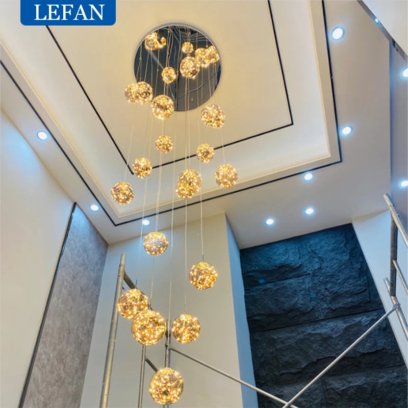 Smoked glass ball chandelier with knob switch and remote control options