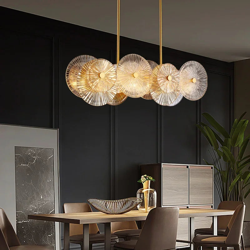 Lotus leaf chandelier measuring 23.6 in (60 cm) in diameter