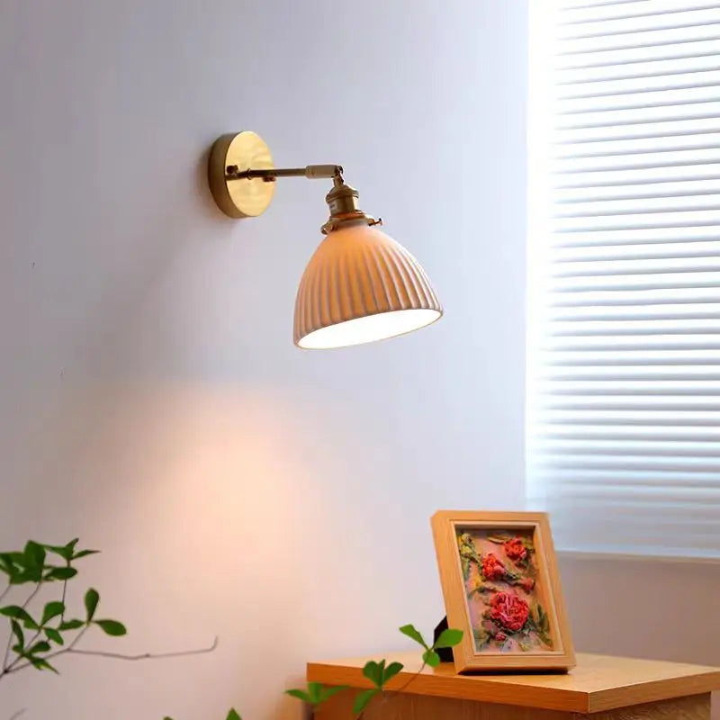 American Brass Ceramic Wall Sconce