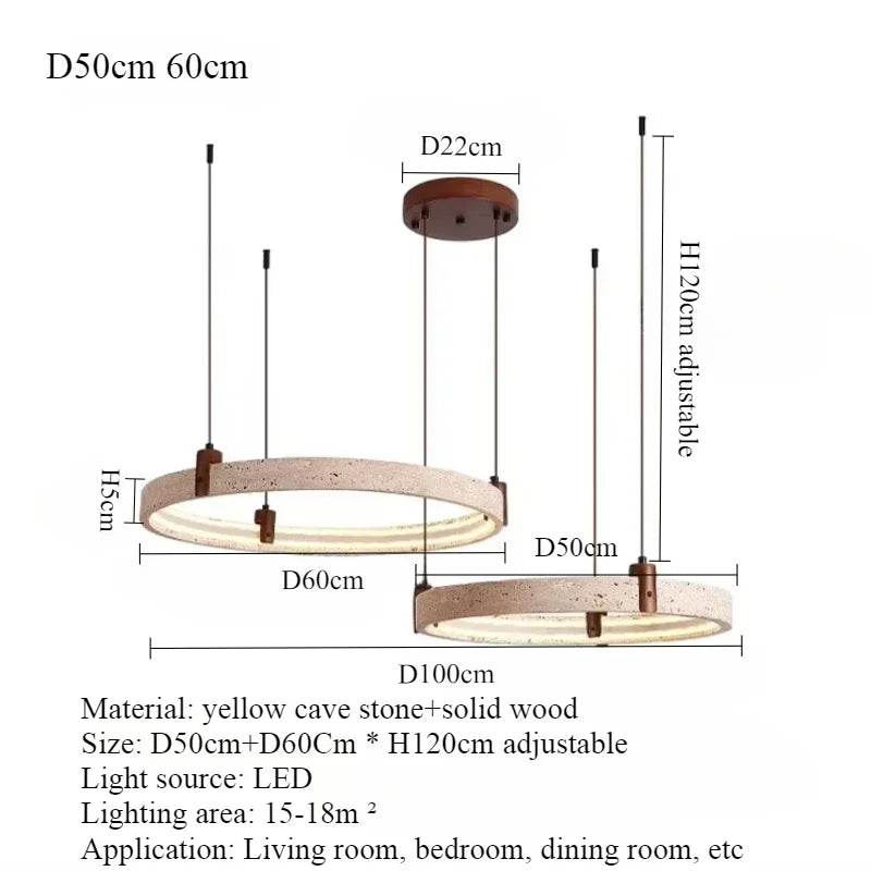 Travertine Ring LED Pendant Light