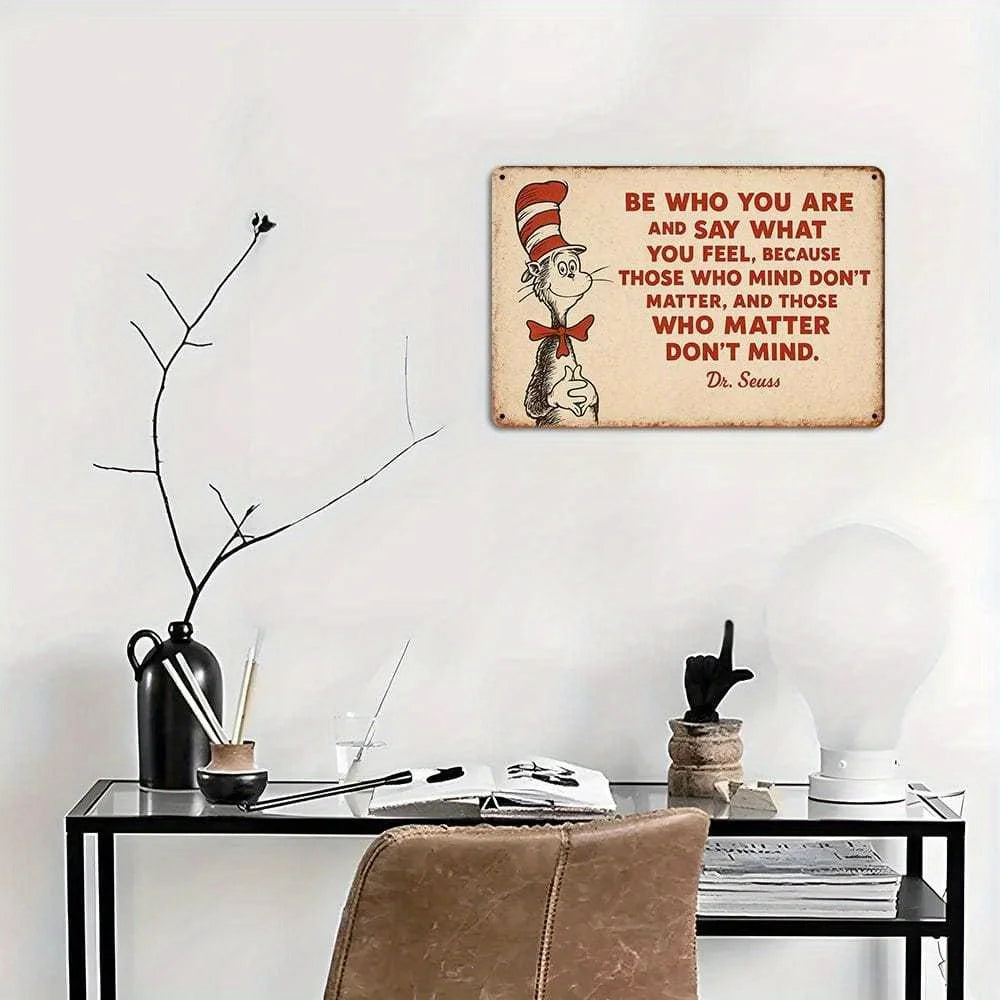 Dr. Seuss inspirational quote canvas wall art — hung on living room wall