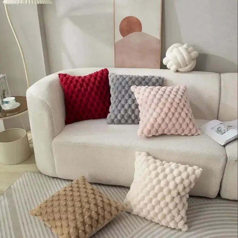 3D Textured Plush Throw Pillow Cover — alternate view