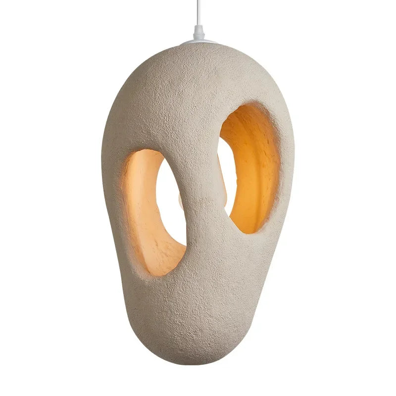 High polymer resin chandelier shade with a lightly irregular surface