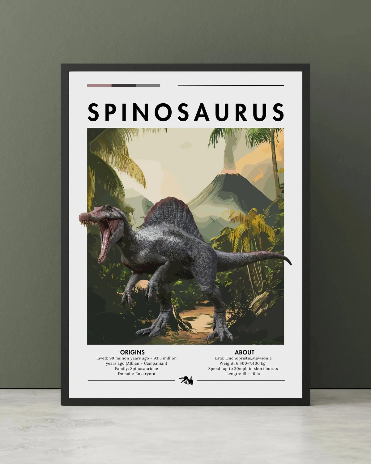 Dinosaur Spinosaurus Prehistoric Canvas Wall Art Poster