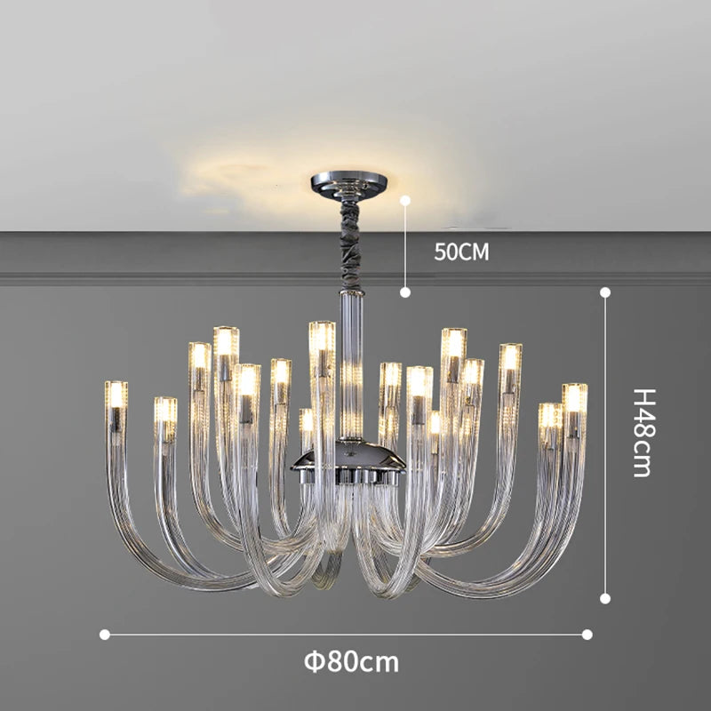 Crystal ring chandelier on cord pendant mounting with wedge base sockets
