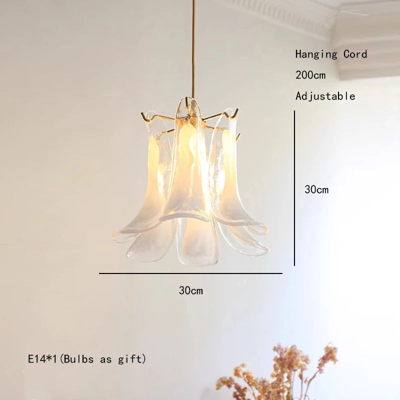 Cloudy glass chandelier at 23.6 in across with up and down light