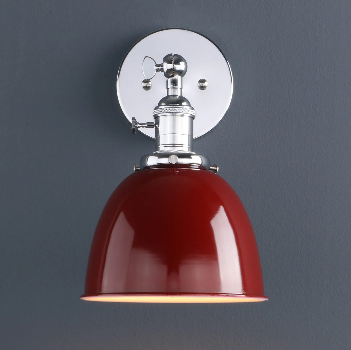 Matte Black Metal Dome Wall Sconce