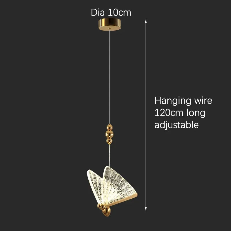 Nine head butterfly chandelier with a 78.7 in (200 cm) total drop