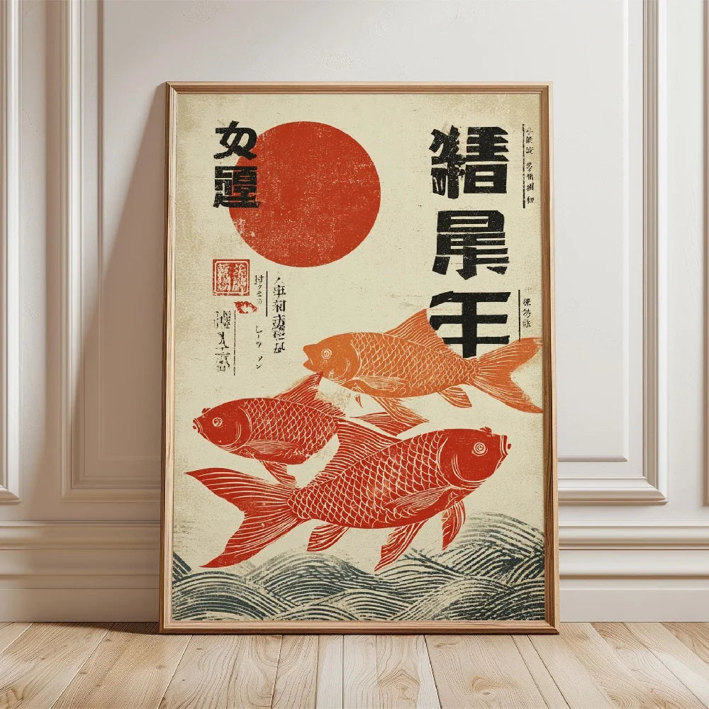 Japanese Koi Fish Zen Pond Canvas Wall Art