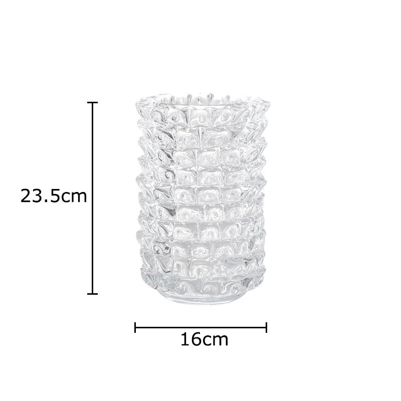 Textured Wrinkle Clear Glass Vase