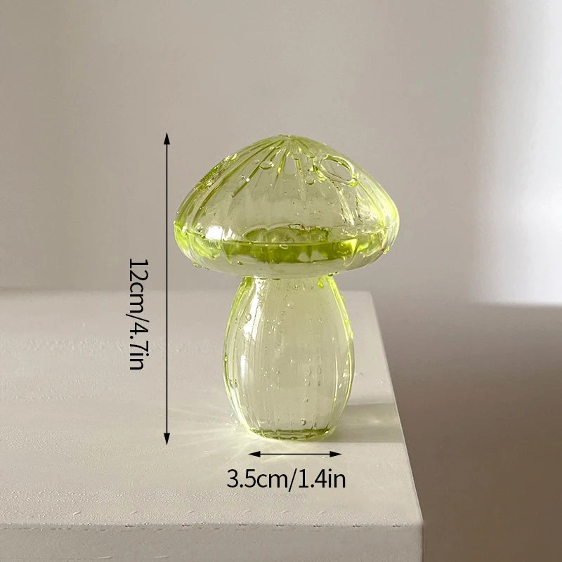 Transparent mushroom vase set five styles side by side