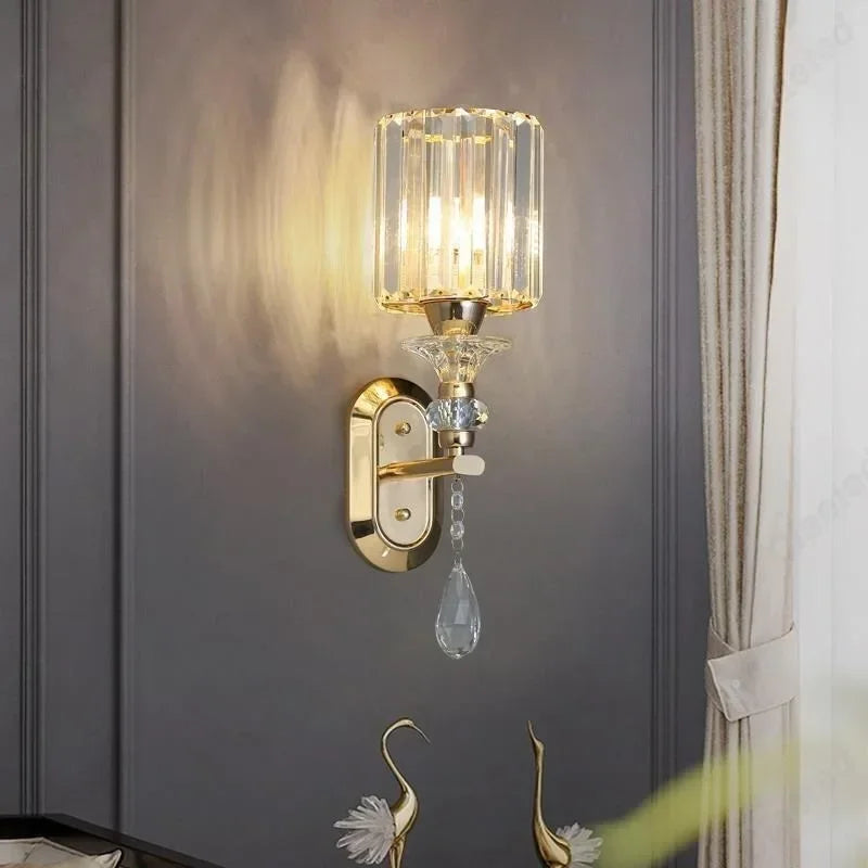 crystal wall sconce, side profile showing mounting depth