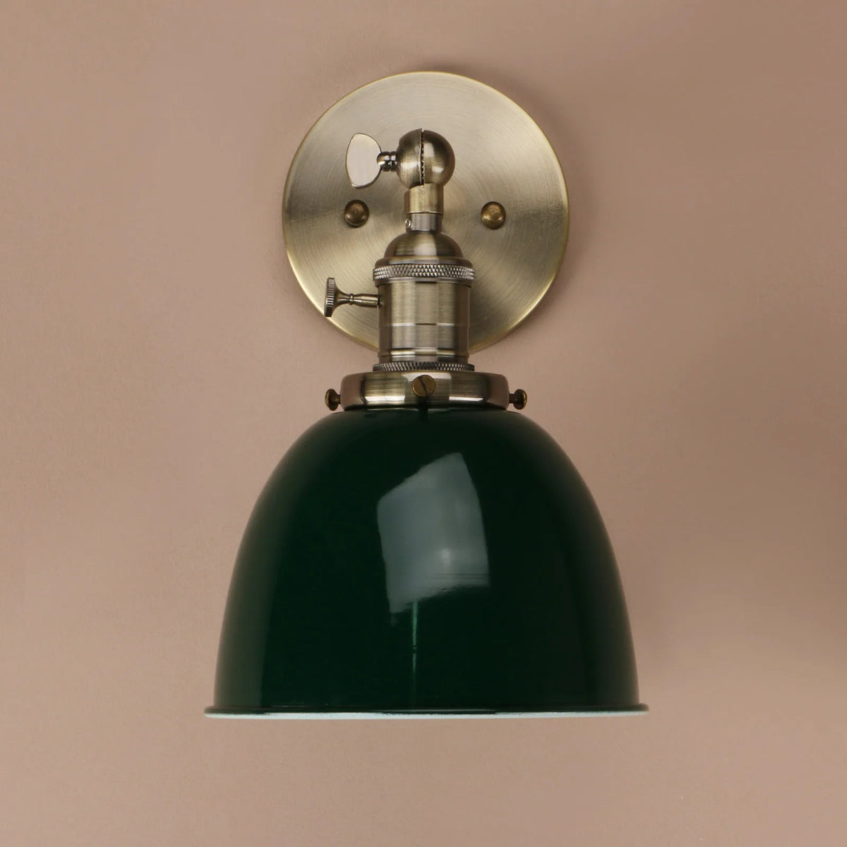 Matte Black Metal Dome Wall Sconce