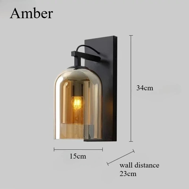Double Glass Bell Shade Wall Sconce