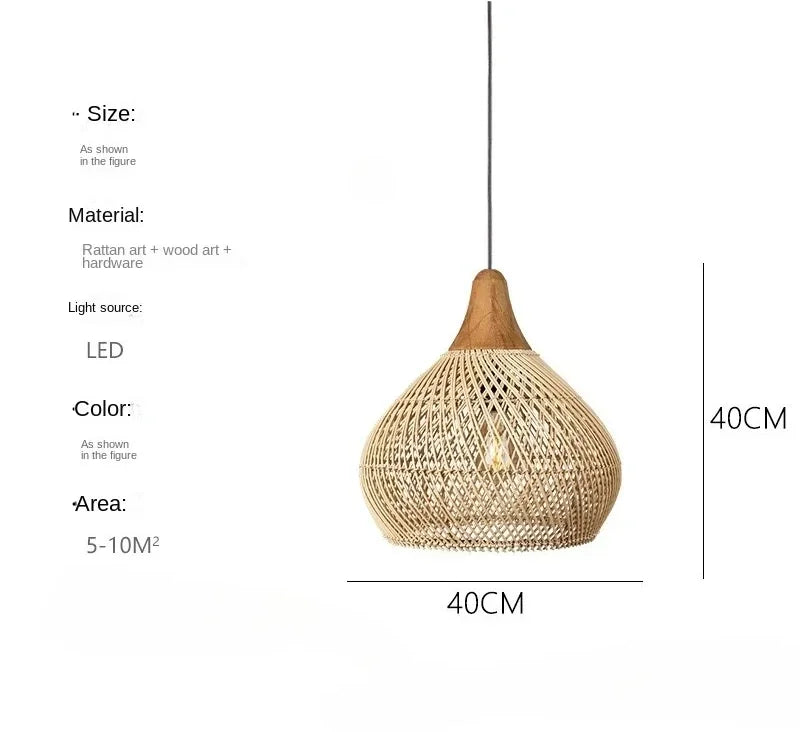 Wabi Sabi Rattan Pendant