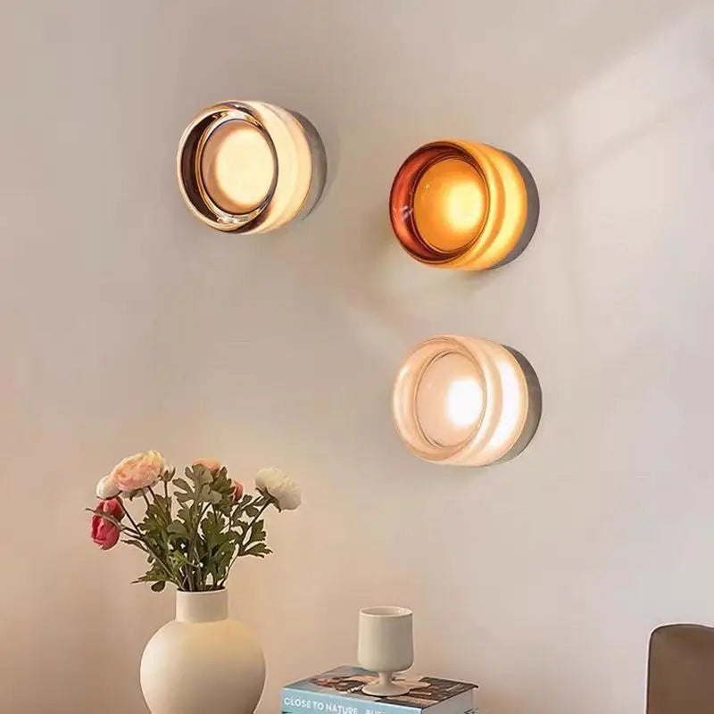 acrylic outdoor wall sconce, close-up of shade and hardware detail