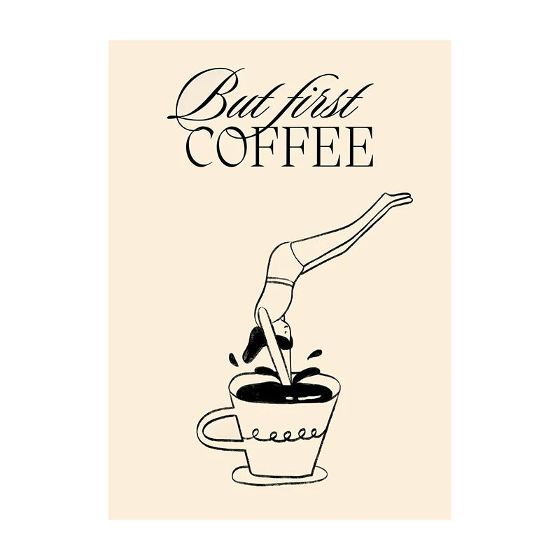 Coffee Diver Trendy Canvas Wall Art Print